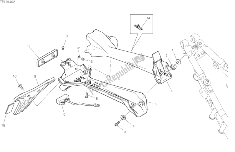All parts for the 21a - Plate Holder of the Ducati Streetfighter V4 S Thailand 1103 2020